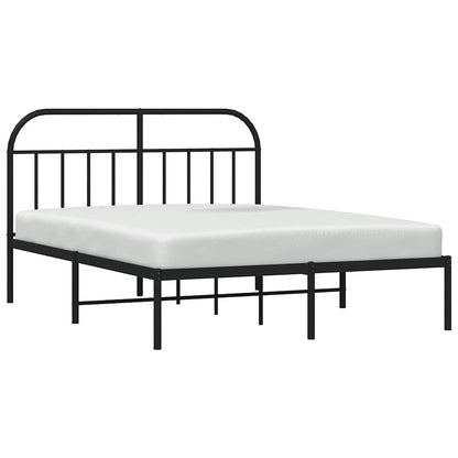 Giroletto con Testiera in Metallo Nero 135x190 cm