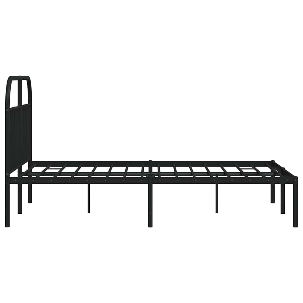 Giroletto con Testiera in Metallo Nero 135x190 cm