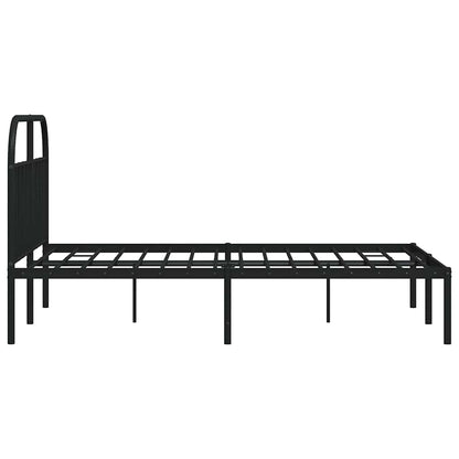 Giroletto con Testiera in Metallo Nero 135x190 cm