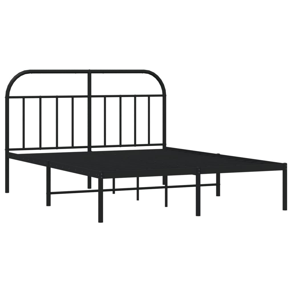 Giroletto con Testiera in Metallo Nero 140x190 cm | homemem39