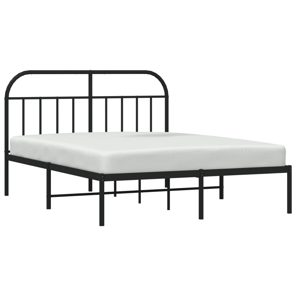Giroletto con Testiera in Metallo Nero 140x190 cm | homemem39