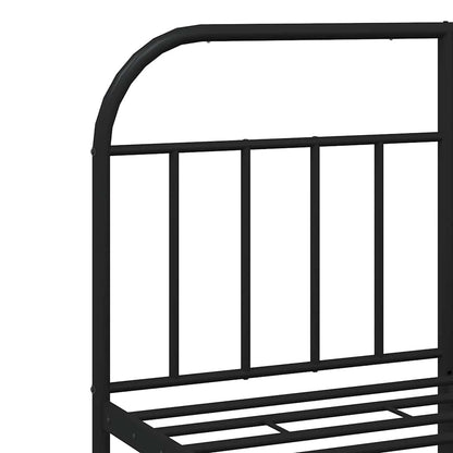 Giroletto con Testiera in Metallo Nero 140x190 cm
