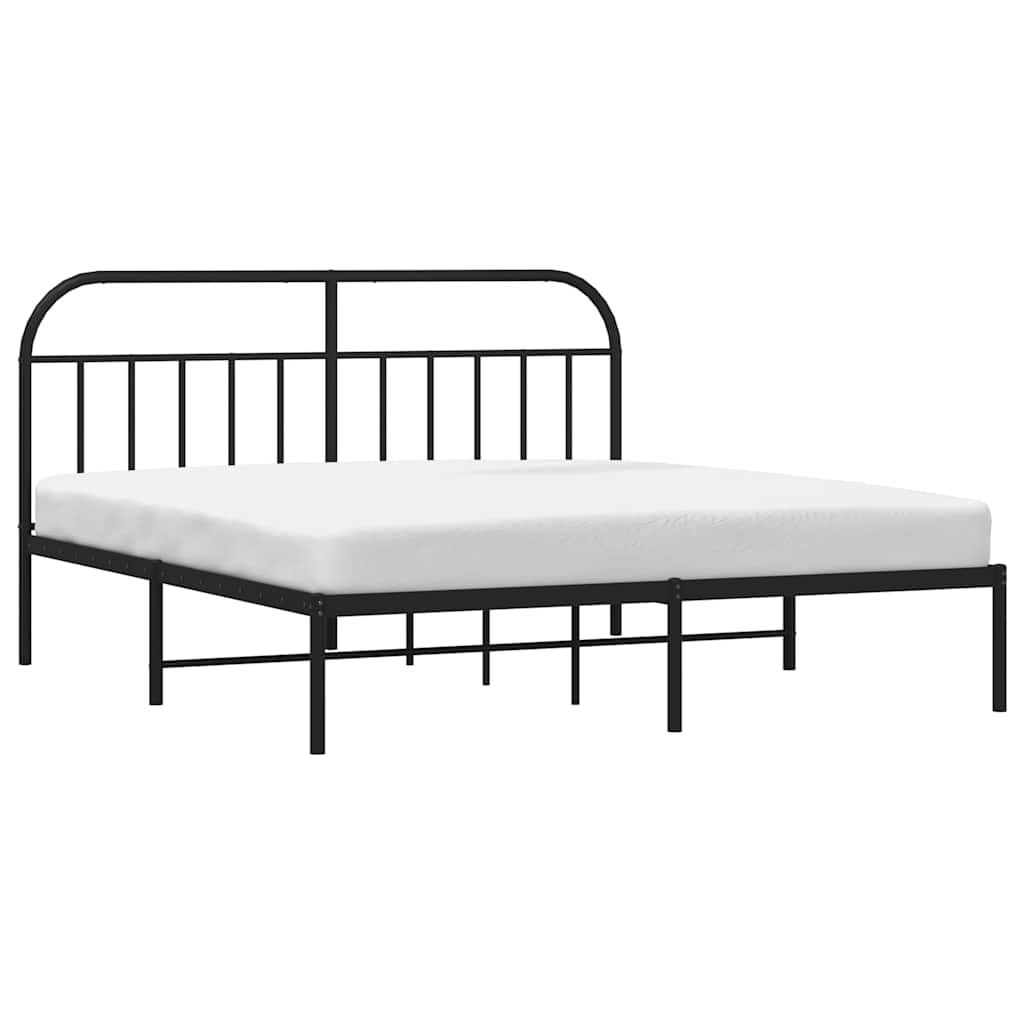Giroletto con Testiera in Metallo Nero 183x213 cm