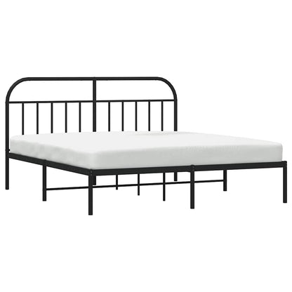 Giroletto con Testiera in Metallo Nero 183x213 cm
