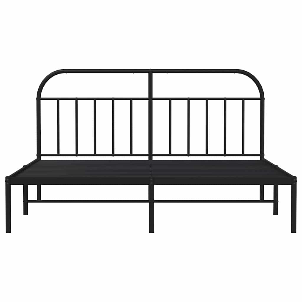 Giroletto con Testiera in Metallo Nero 183x213 cm