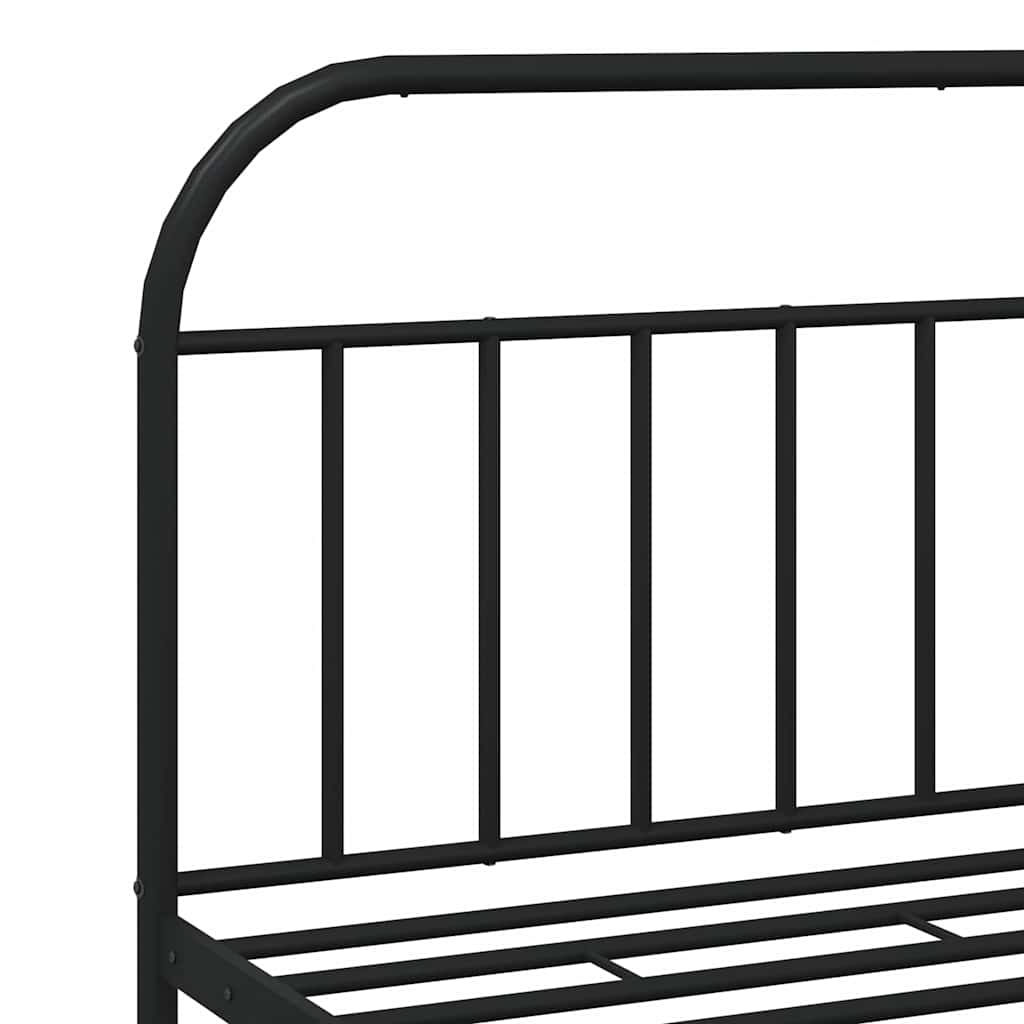 Giroletto con Testiera in Metallo Nero 183x213 cm