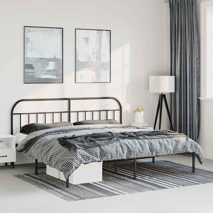 Giroletto con Testiera in Metallo Nero 183x213 cm