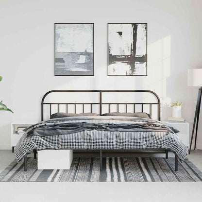 Giroletto con Testiera in Metallo Nero 193x203 cm