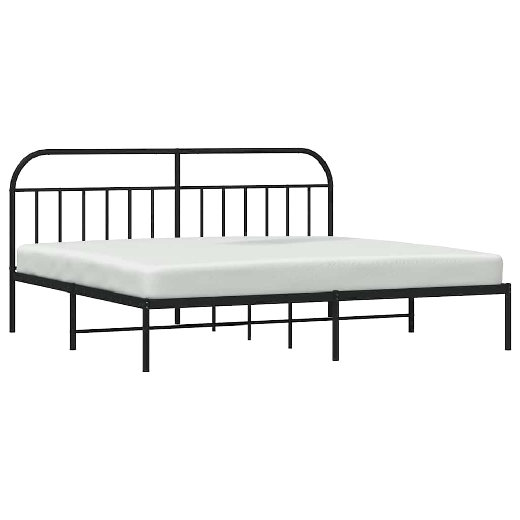 Giroletto con Testiera in Metallo Nero 193x203 cm