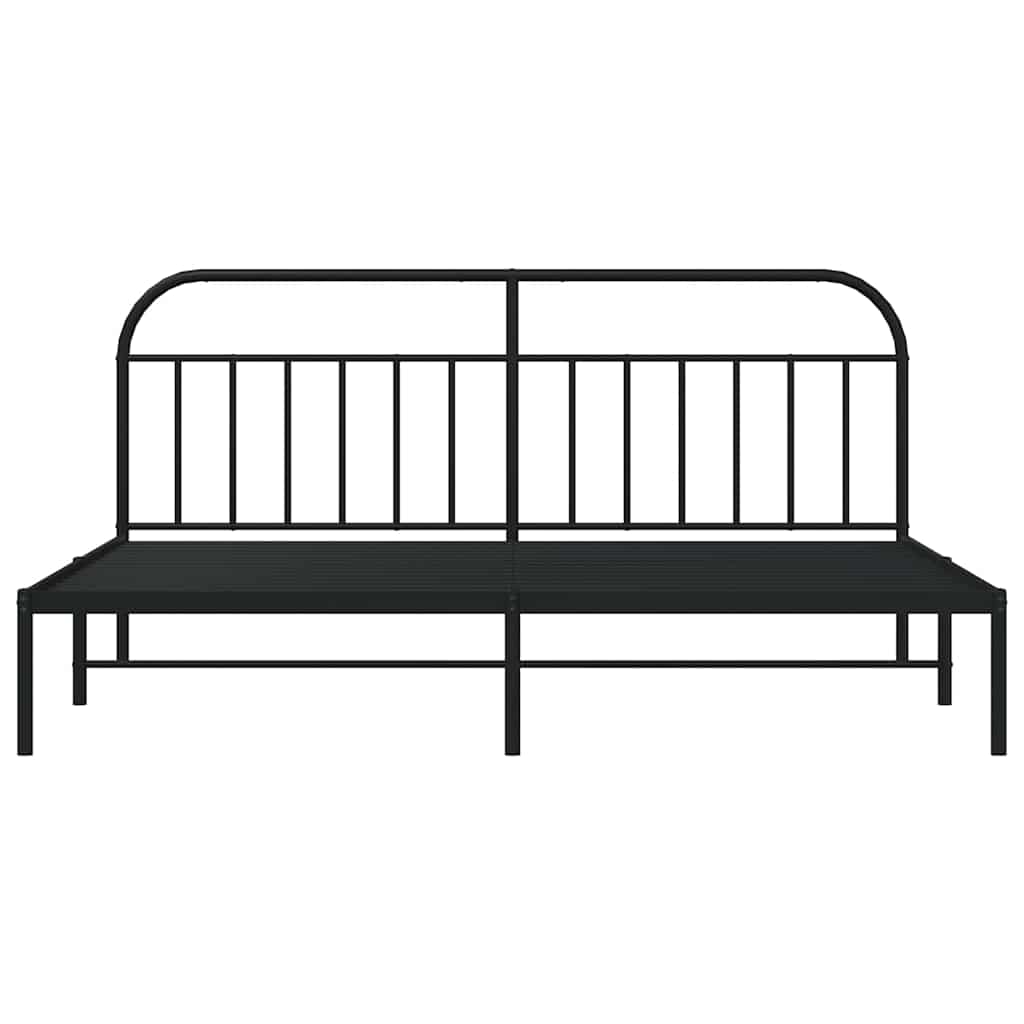 Giroletto con Testiera in Metallo Nero 193x203 cm