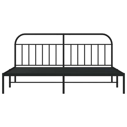 Giroletto con Testiera in Metallo Nero 193x203 cm