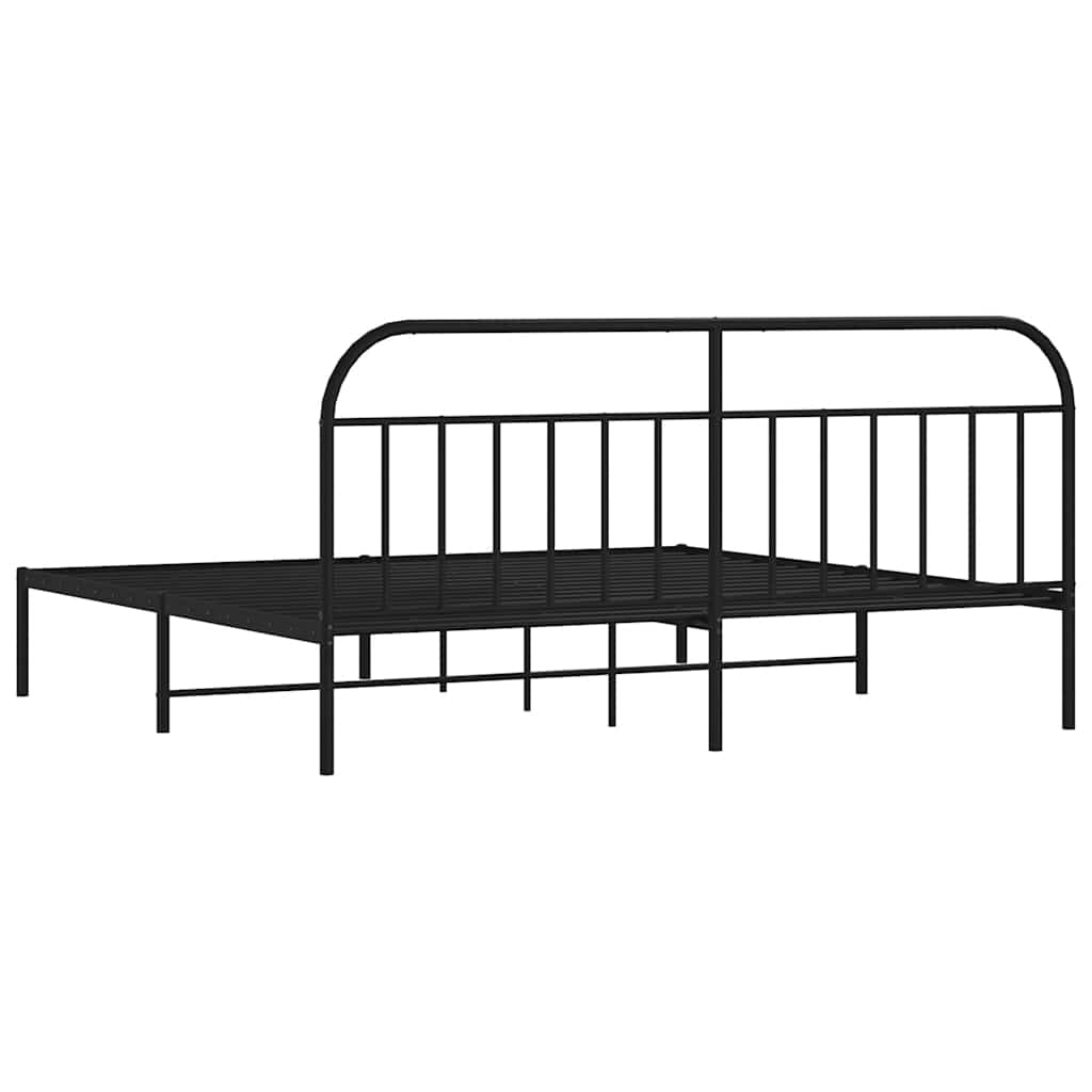 Giroletto con Testiera in Metallo Nero 193x203 cm | homemem39