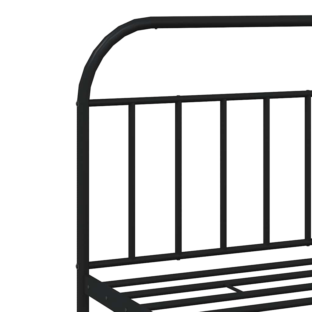 Giroletto con Testiera in Metallo Nero 193x203 cm | homemem39