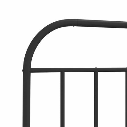 Giroletto con Testiera e Pediera Metallo Nero 100x200 cm | homemem39