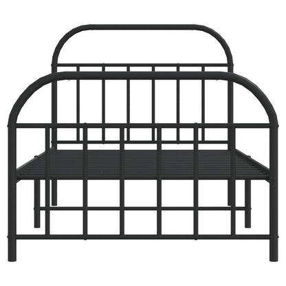 Giroletto con Testiera e Pediera Metallo Nero 107x203 cm | homemem39