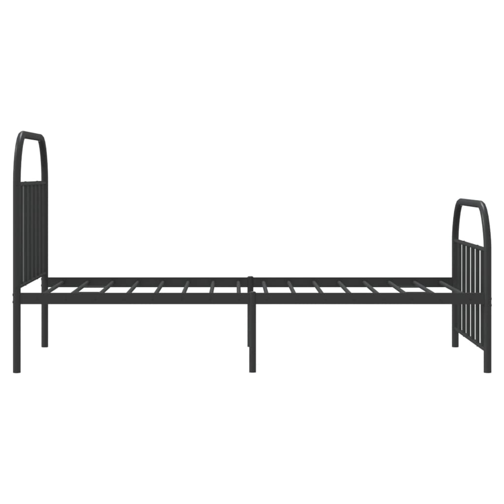 Giroletto con Testiera e Pediera Metallo Nero 107x203 cm | homemem39