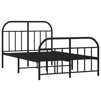 Giroletto con Testiera e Pediera Metallo Nero 120x190 cm | homemem39