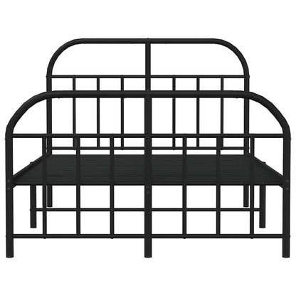 Giroletto con Testiera e Pediera Metallo Nero 120x190 cm | homemem39