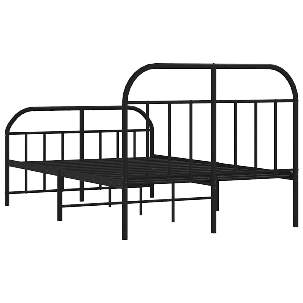 Giroletto con Testiera e Pediera Metallo Nero 120x190 cm