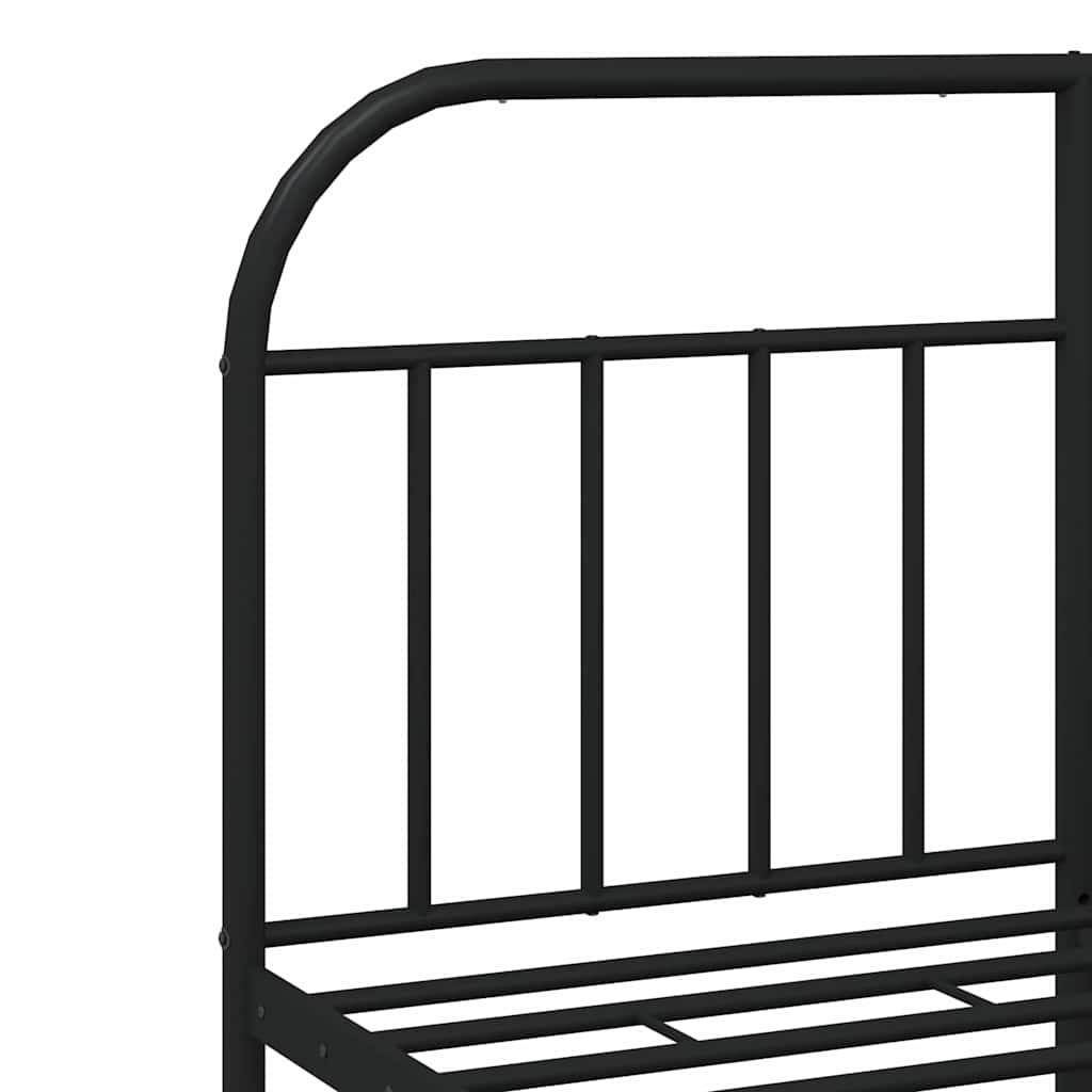 Giroletto con Testiera e Pediera Metallo Nero 135x190 cm
