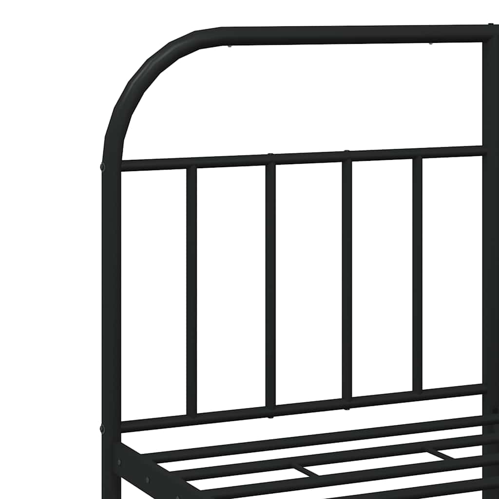 Giroletto con Testiera e Pediera Metallo Nero 140x190 cm