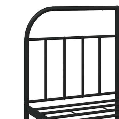 Giroletto con Testiera e Pediera Metallo Nero 140x190 cm