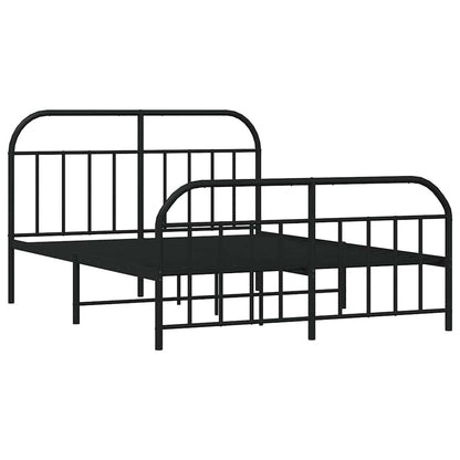 Giroletto con Testiera e Pediera Metallo Nero 140x200 cm | homemem39