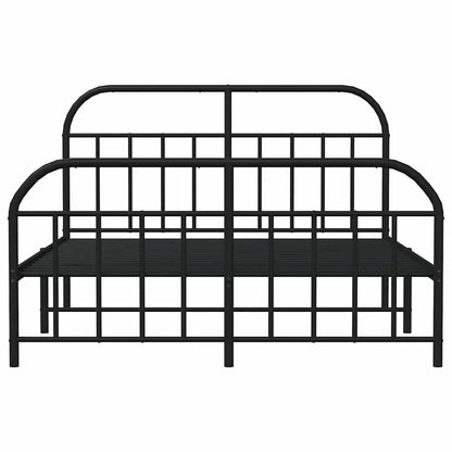 Giroletto con Testiera e Pediera Metallo Nero 140x200 cm | homemem39
