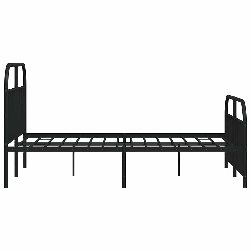 Giroletto con Testiera e Pediera Metallo Nero 140x200 cm | homemem39