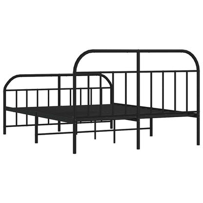 Giroletto con Testiera e Pediera Metallo Nero 140x200 cm | homemem39