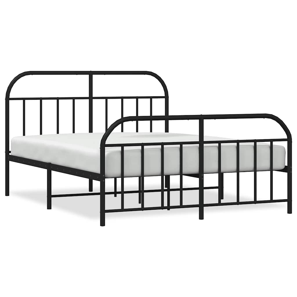 Giroletto con Testiera e Pediera Metallo Nero 183x213 cm | homemem39