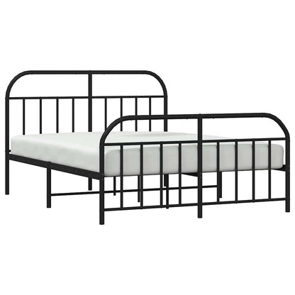 Giroletto con Testiera e Pediera Metallo Nero 183x213 cm | homemem39