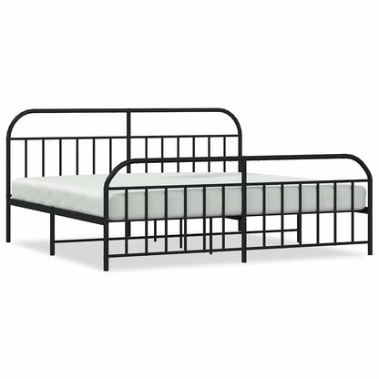 Giroletto con Testiera e Pediera Metallo Nero 193x203 cm | homemem39