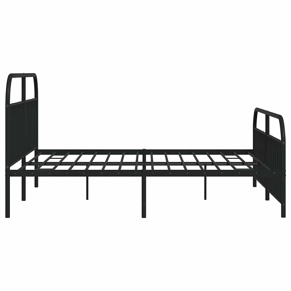Giroletto con Testiera e Pediera Metallo Nero 193x203 cm