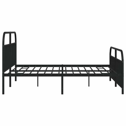 Giroletto con Testiera e Pediera Metallo Nero 193x203 cm