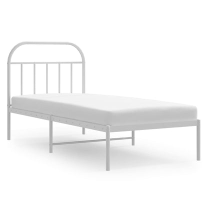 Giroletto con Testiera Metallo Bianco 80x200 cm