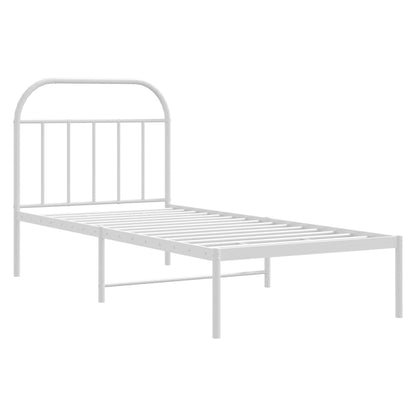Giroletto con Testiera Metallo Bianco 90x200 cm | homemem39