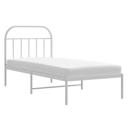 Giroletto con Testiera Metallo Bianco 90x200 cm