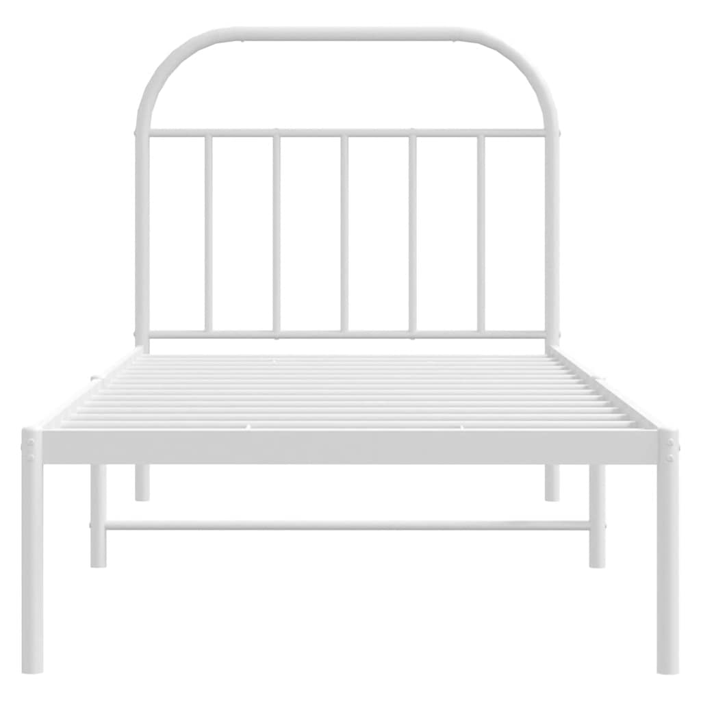 Giroletto con Testiera Metallo Bianco 90x200 cm