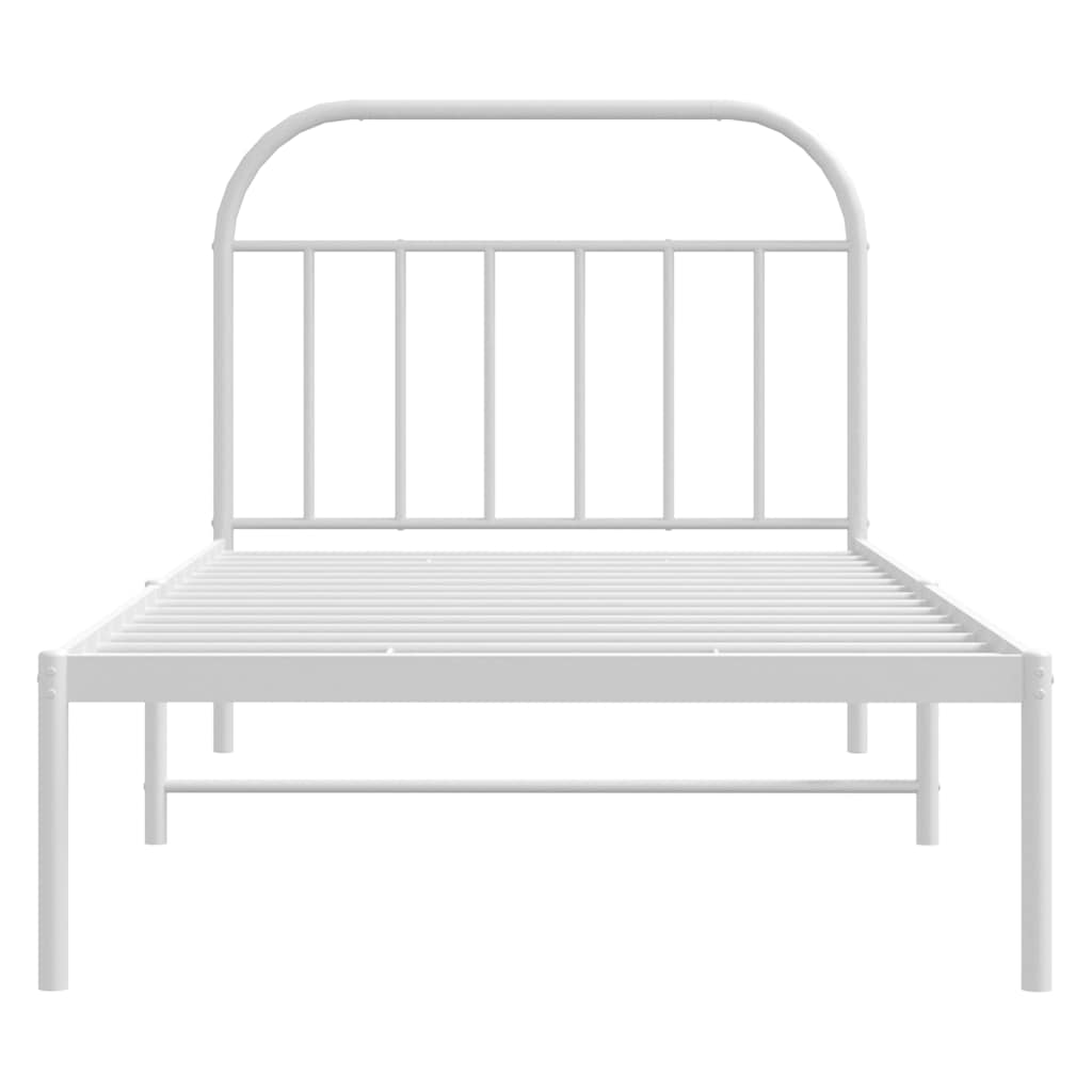 Giroletto con Testiera Metallo Bianco 100x200 cm
