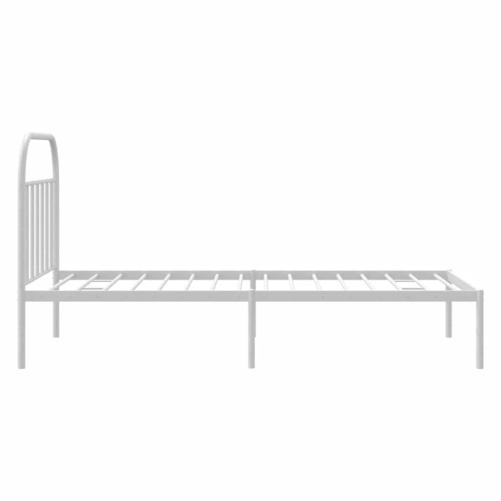 Giroletto con Testiera Metallo Bianco 100x200 cm