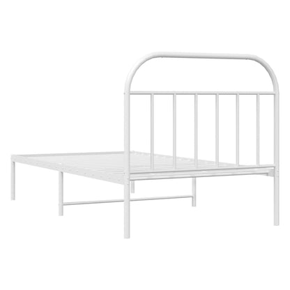 Giroletto con Testiera Metallo Bianco 100x200 cm