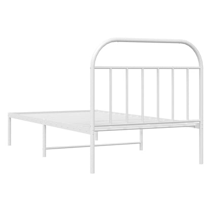 Giroletto con Testiera Metallo Bianco 107x203 cm