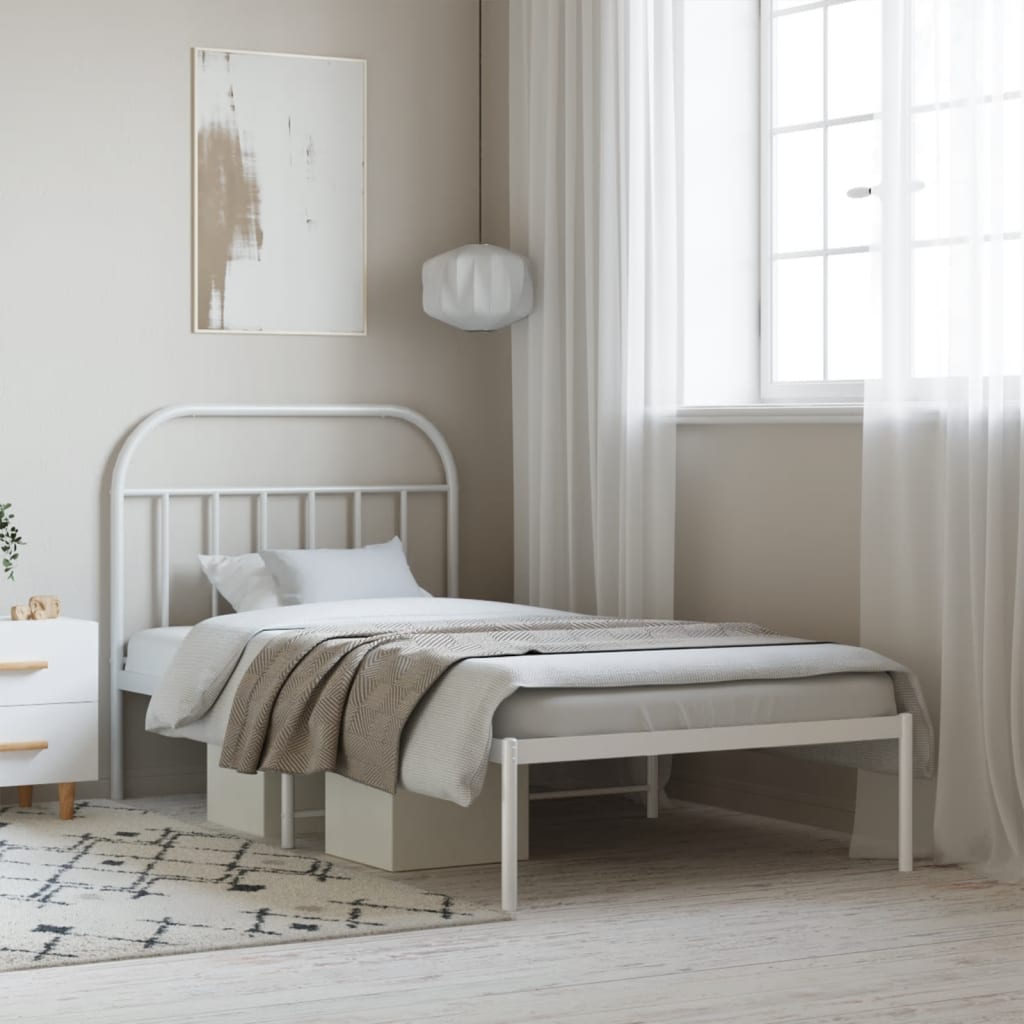 Giroletto con Testiera Metallo Bianco 107x203 cm | homemem39