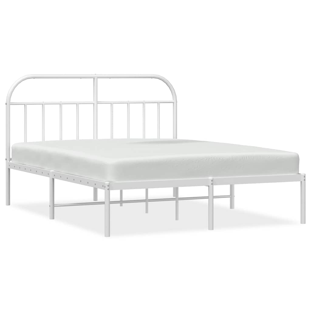 Giroletto con Testiera Metallo Bianco 150x200 cm | homemem39