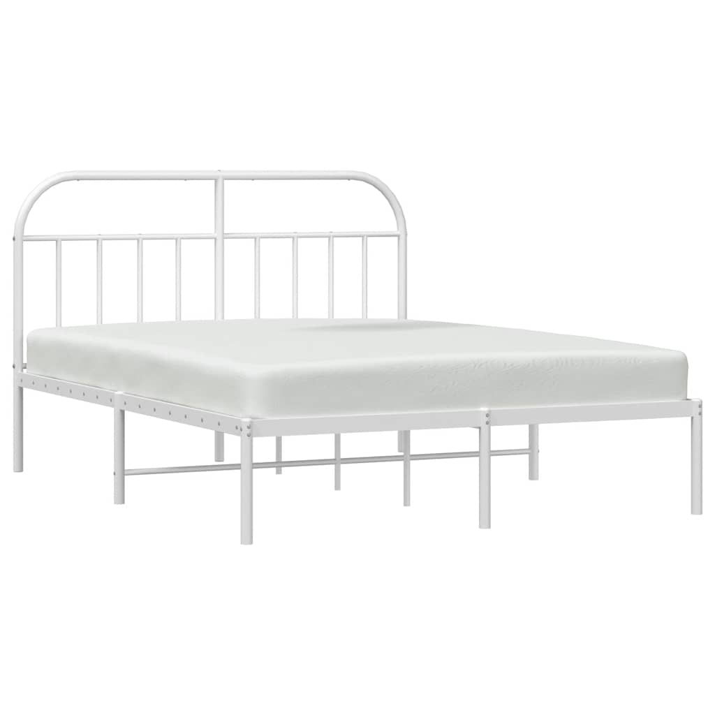 Giroletto con Testiera Metallo Bianco 150x200 cm | homemem39