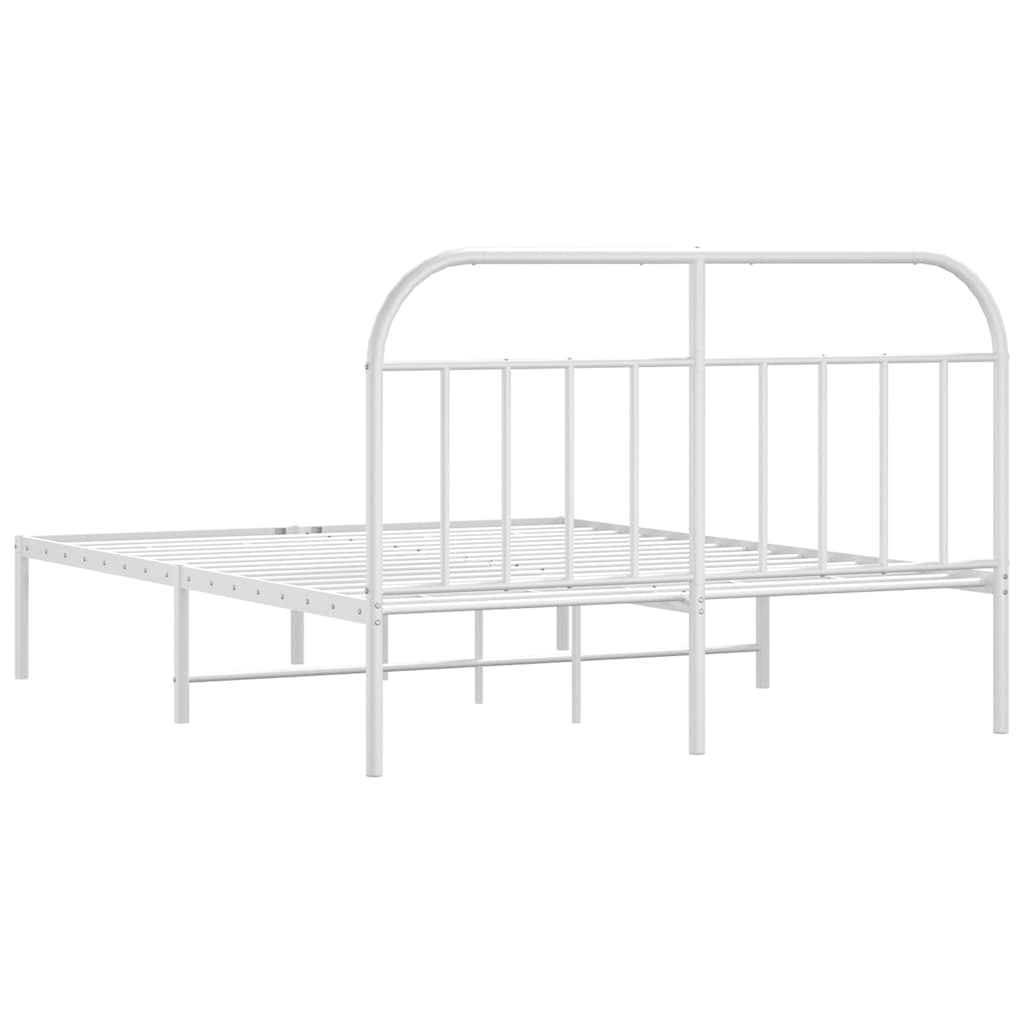 Giroletto con Testiera Metallo Bianco 150x200 cm | homemem39