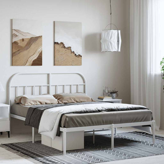 Giroletto con Testiera Metallo Bianco 150x200 cm | homemem39
