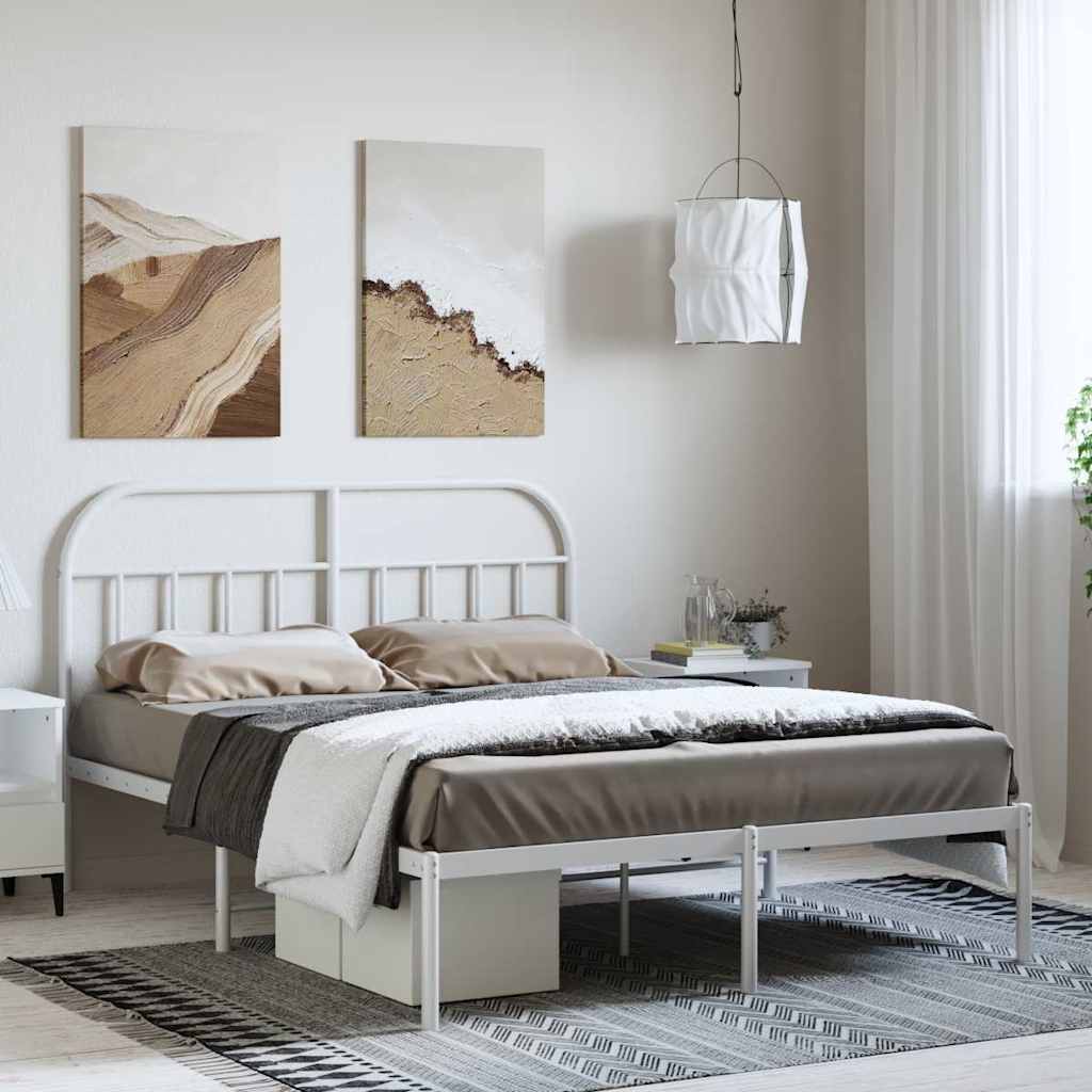 Giroletto con Testiera Metallo Bianco 150x200 cm