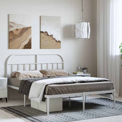 Giroletto con Testiera Metallo Bianco 150x200 cm